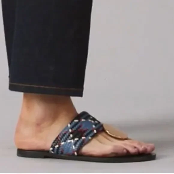 NWT TORY BURCH AUTHENTIC LEATHER PATOS DISC SANDALS 9​​ - Picture 7 of 12